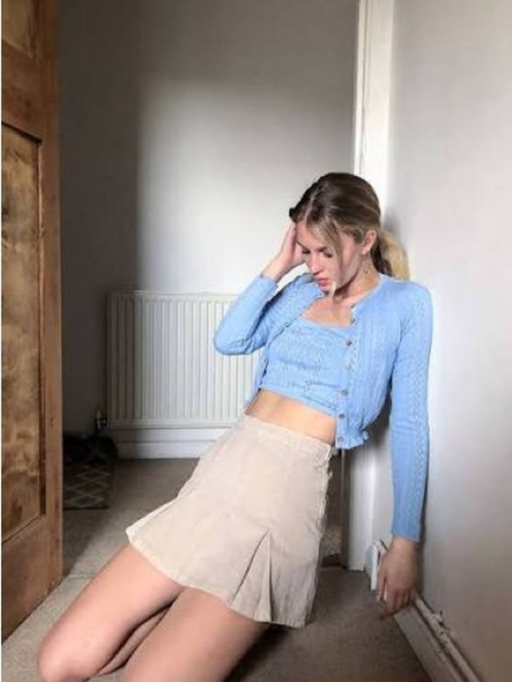 BDG Grey Pleated Mini Skirt